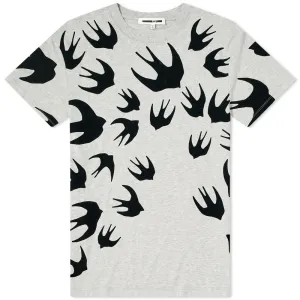 Alexander McQueen Flocked Swallow T-Shirt
