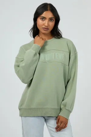 All About Eve Vital Washed Oversized Crew Khaki