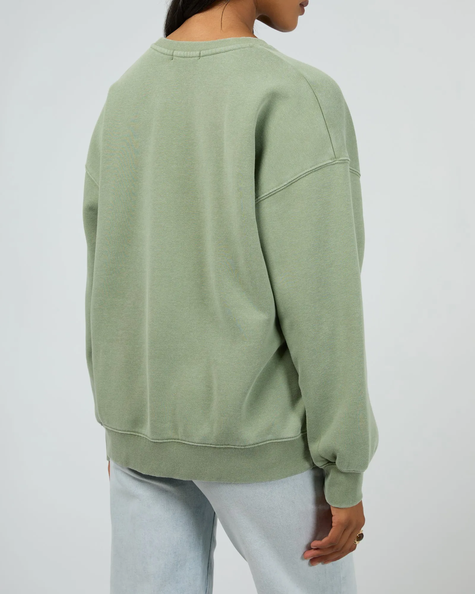 All About Eve Vital Washed Oversized Crew Khaki