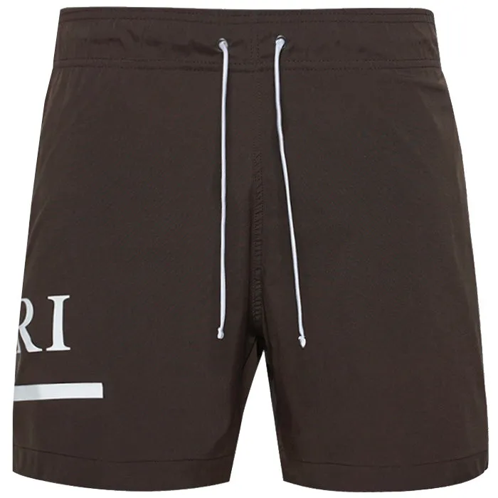 Amiri Brown Bar Logo Swimshorts