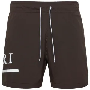 Amiri Brown Bar Logo Swimshorts