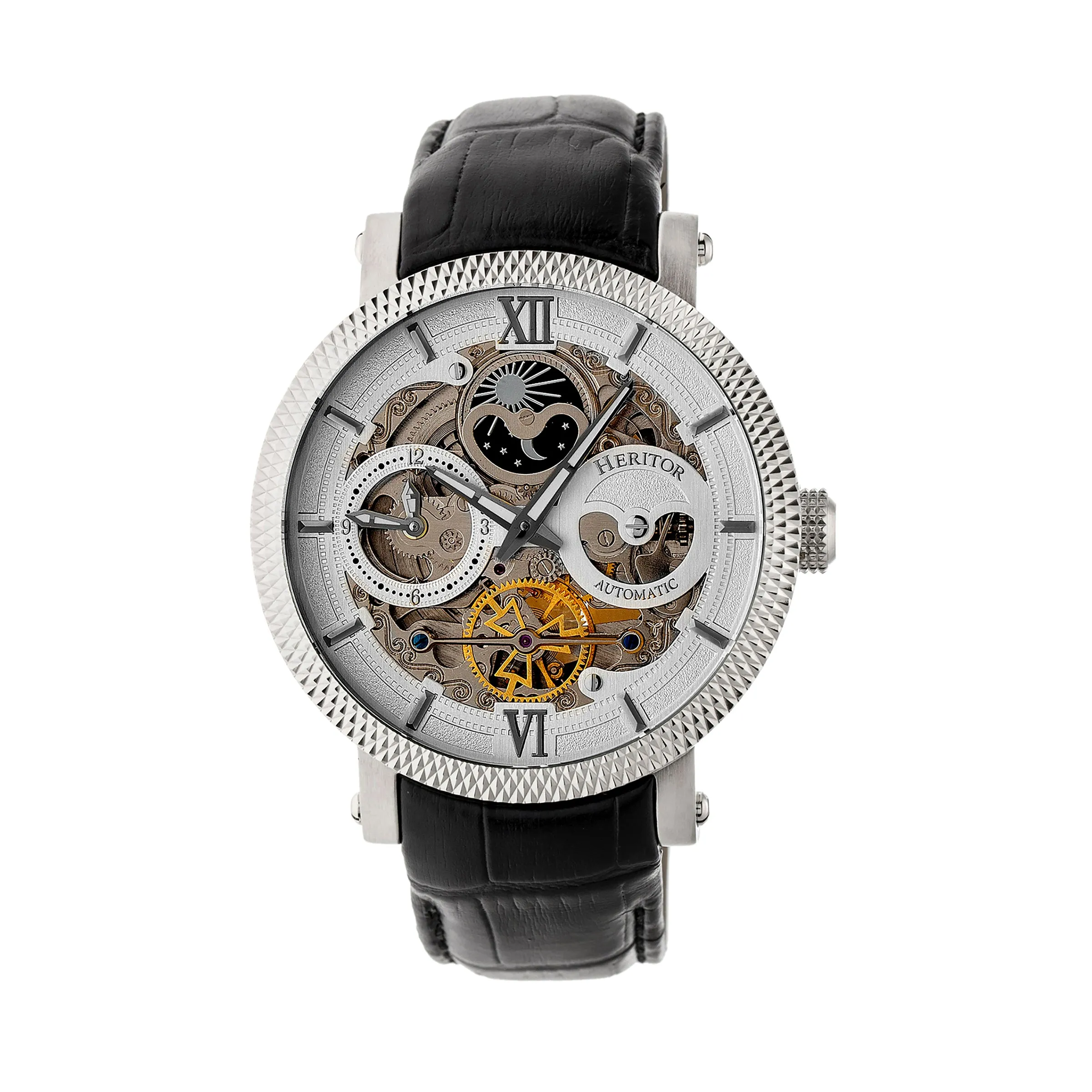 Aries Skeleton Leather-Band Watch