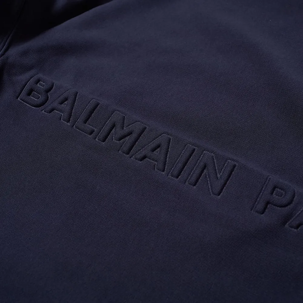 Balmain Navy Embossed Tape Logo Sweatshirt