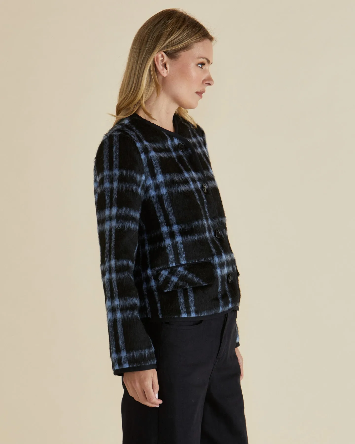 Betty Basics Charlie Check Jacket Blue Check