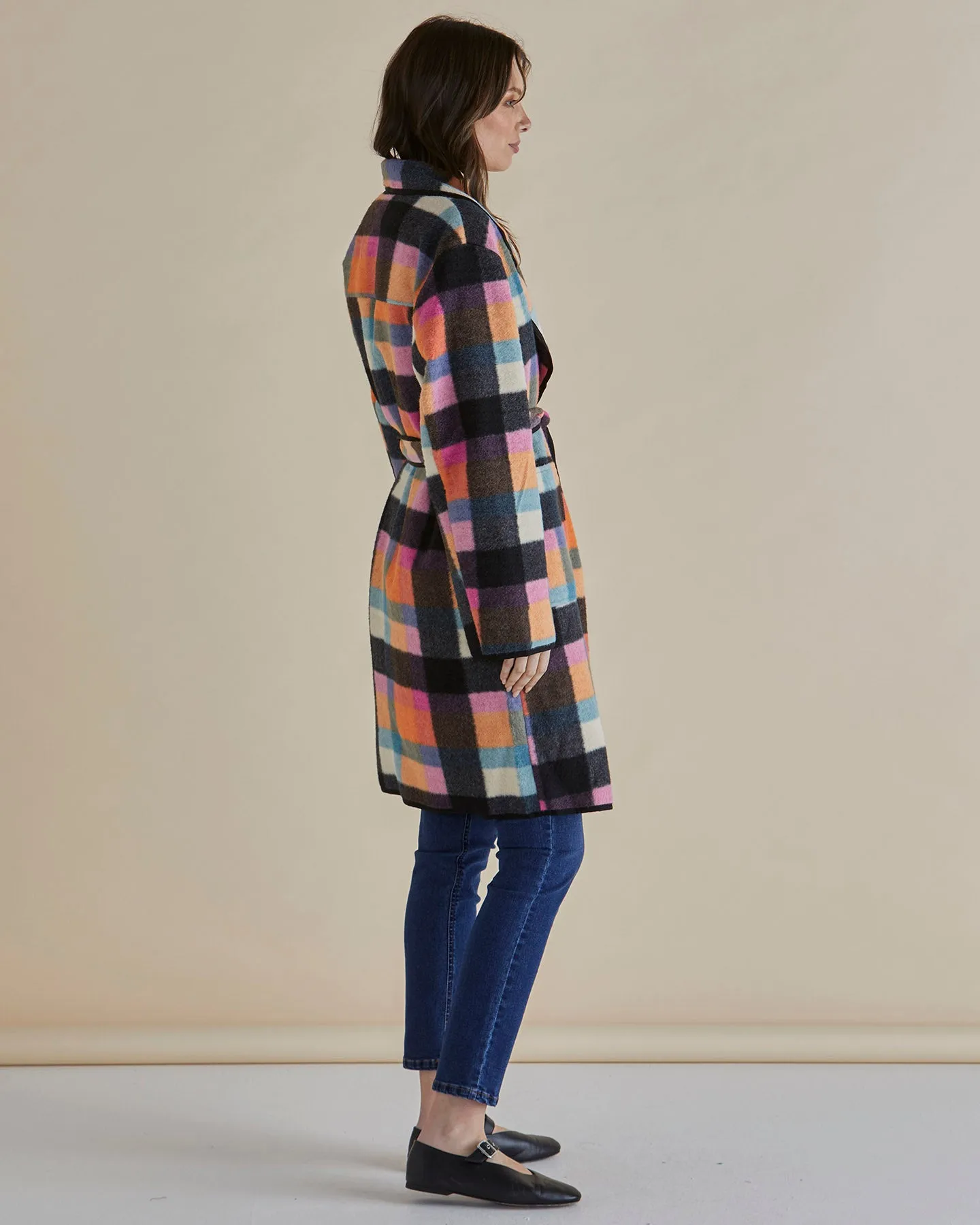 Betty Basics Ellie Coat Rainbow Check