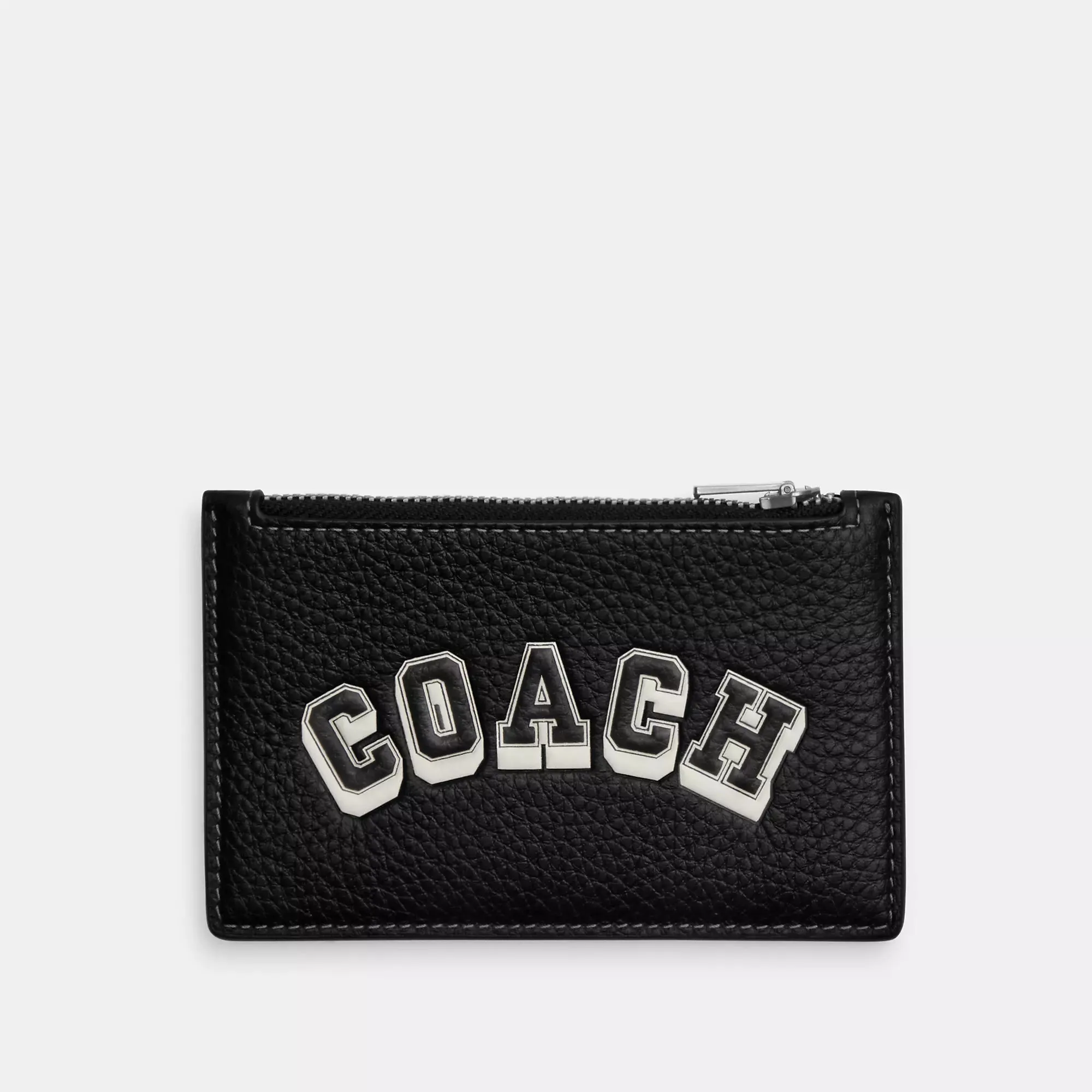 Coach Outlet Zip Card Case With Varsity Motif
