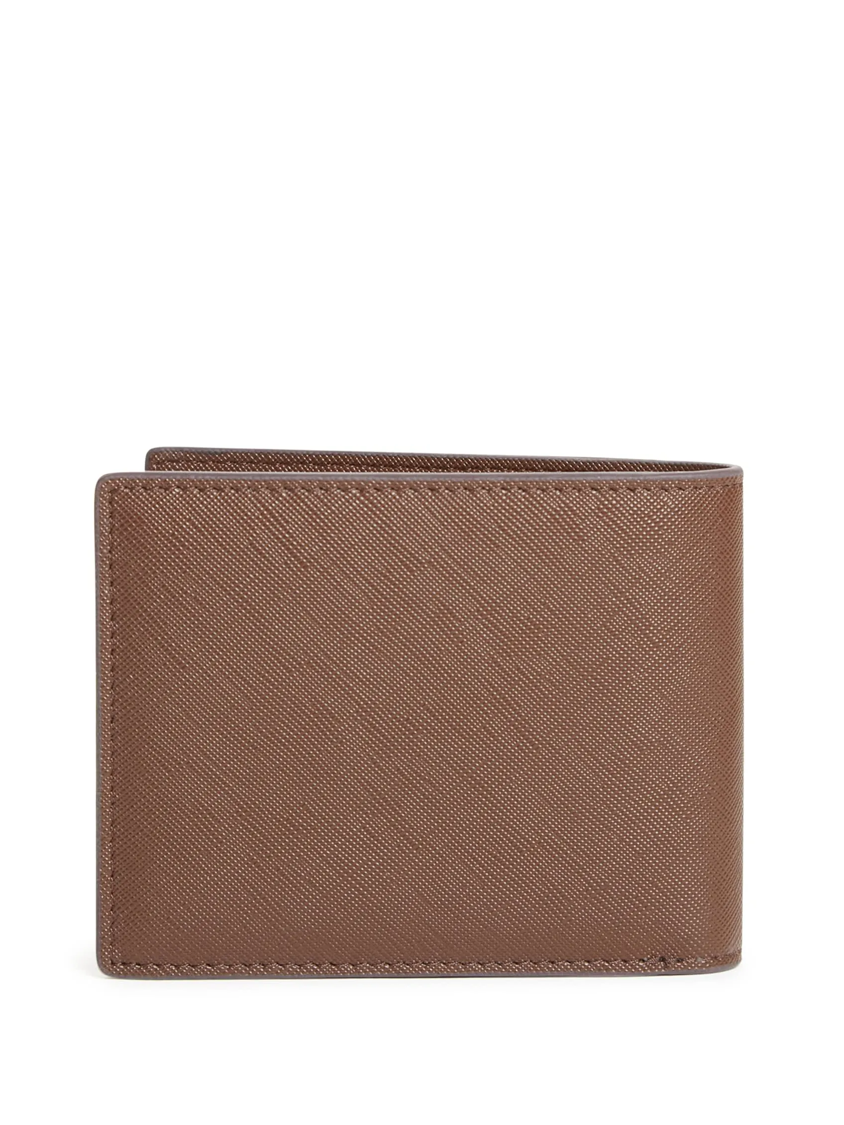 Crosshatched Faux-Leather Bifold Wallet