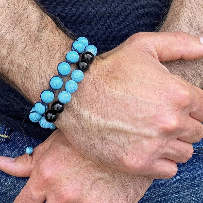 Crucible Los Angeles Polished Turqouise Beads Adjustable Bracelet