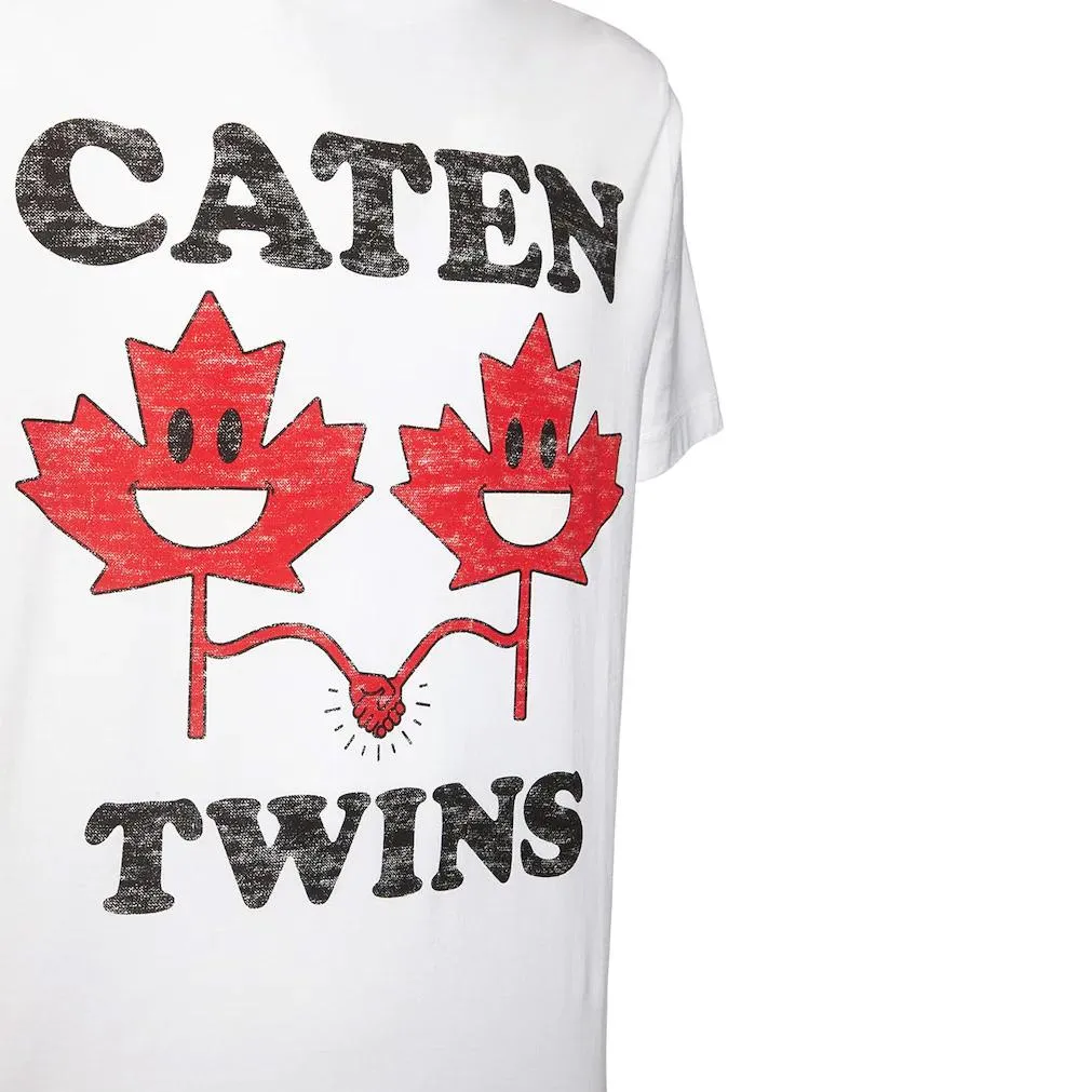 DSQUARED2 White Print Caten T-Shirt