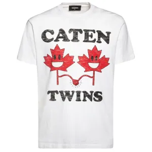 DSQUARED2 White Print Caten T-Shirt