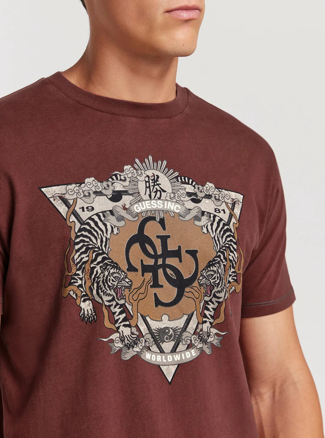Eco Brown Short Sleeve T-Shirt Guess