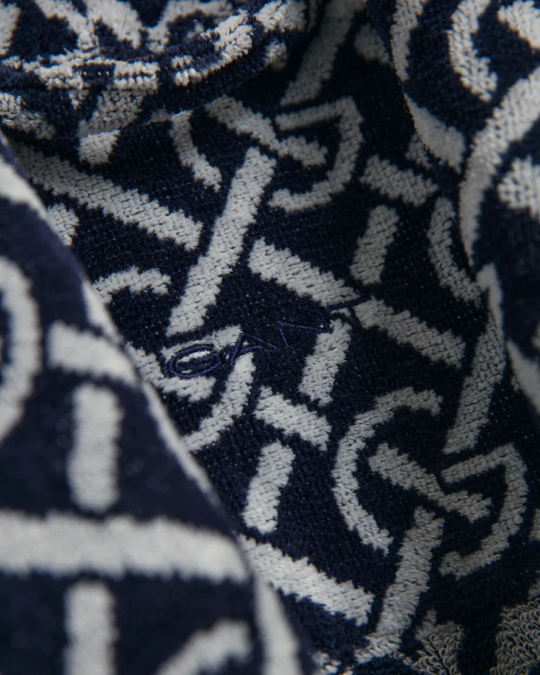 GANT G-PATTERN Unisex Bathrobe Evening Blue