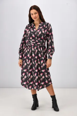 Gloss The Label Ellery Shirred Detail Dress Autumn Floral