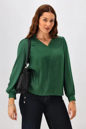 Gloss The Label Kai Satin Top Green