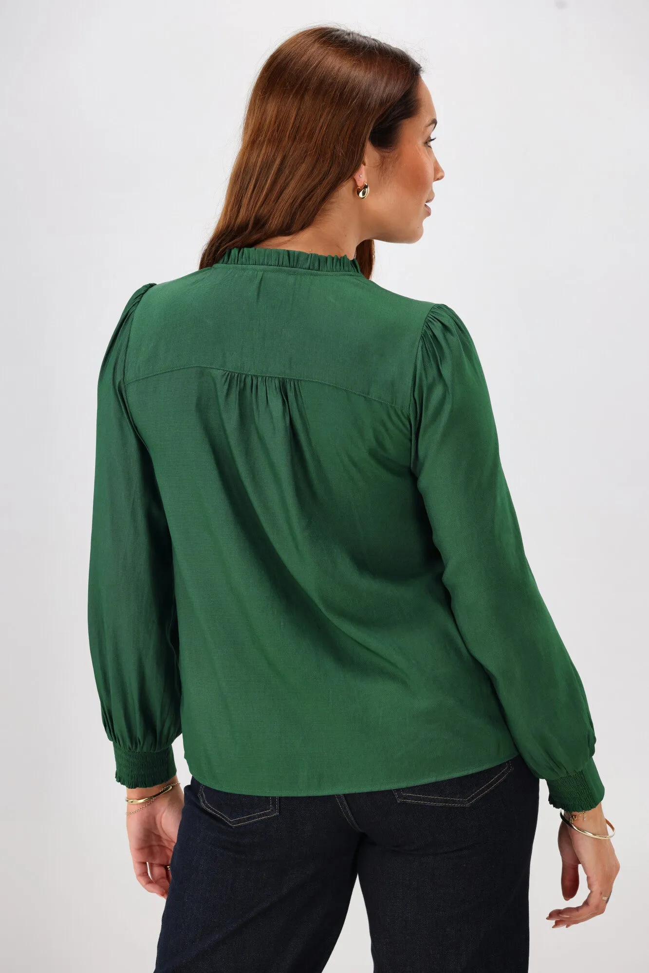 Gloss The Label Kai Satin Top Green