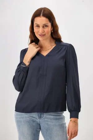 Gloss The Label Kai Satin Top Midnight