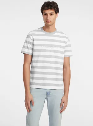 Guess Jeans White Grey Striped T-Shirt Guess