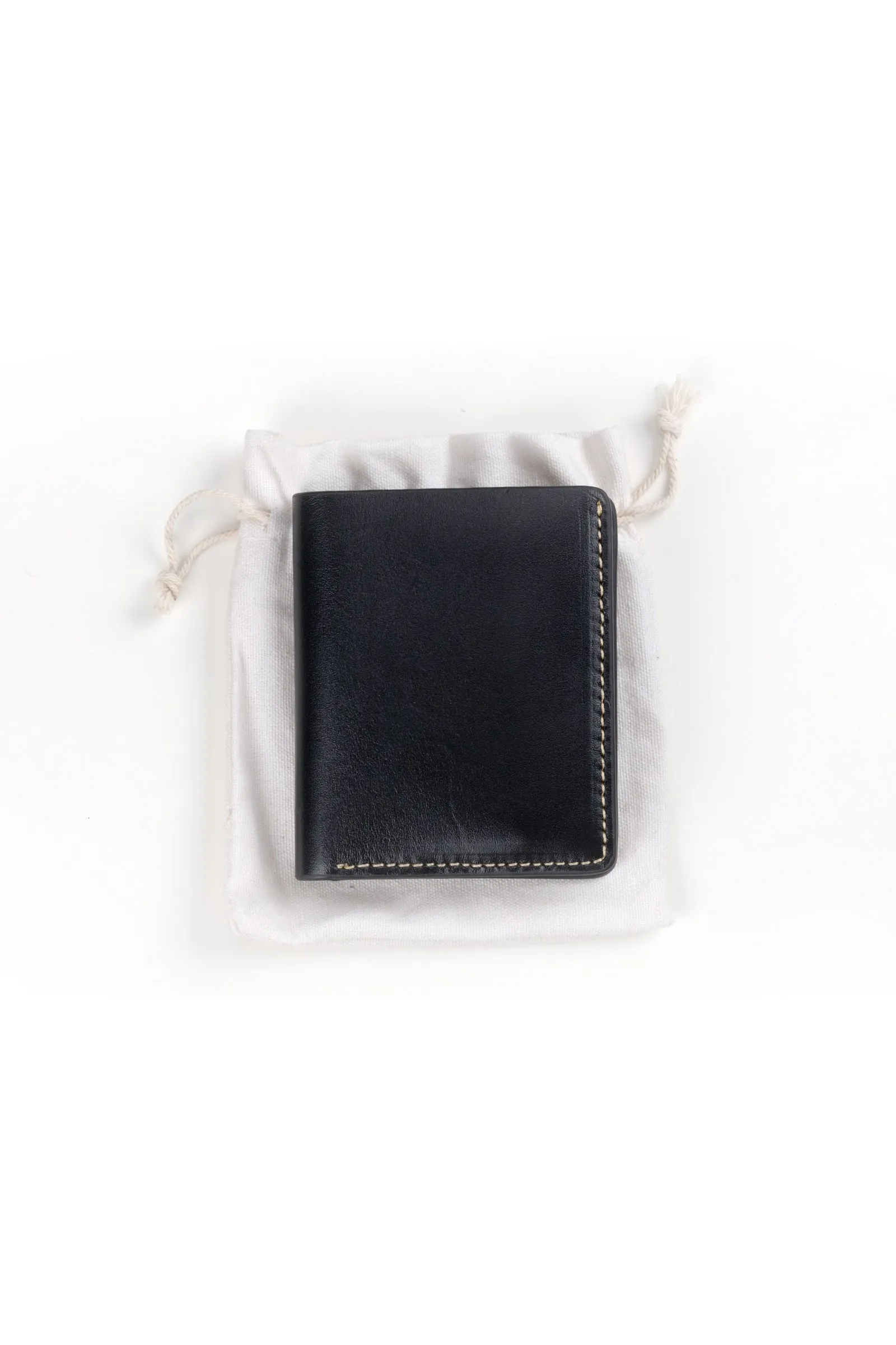 Handcrafted Full Grain Slim Bifold Leather wallet - Black