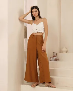Iris Maxi Joplin Silk Linen Pants - Vintage Mustard