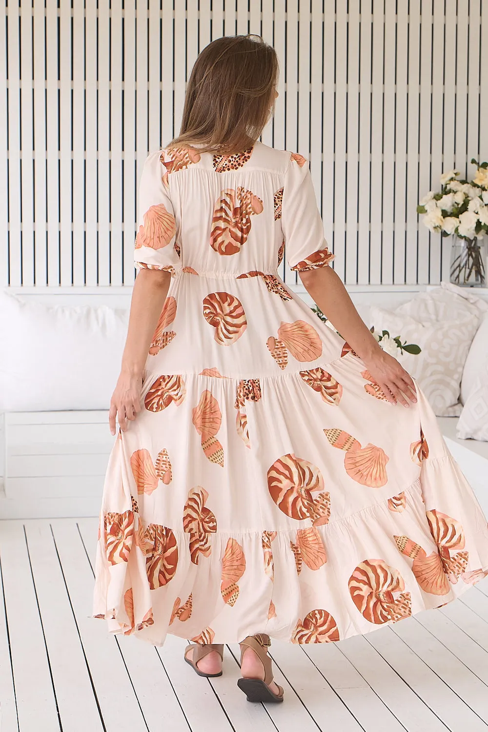 Jaase Tessa Maxi Dress with Drawstring Waist - Marcel