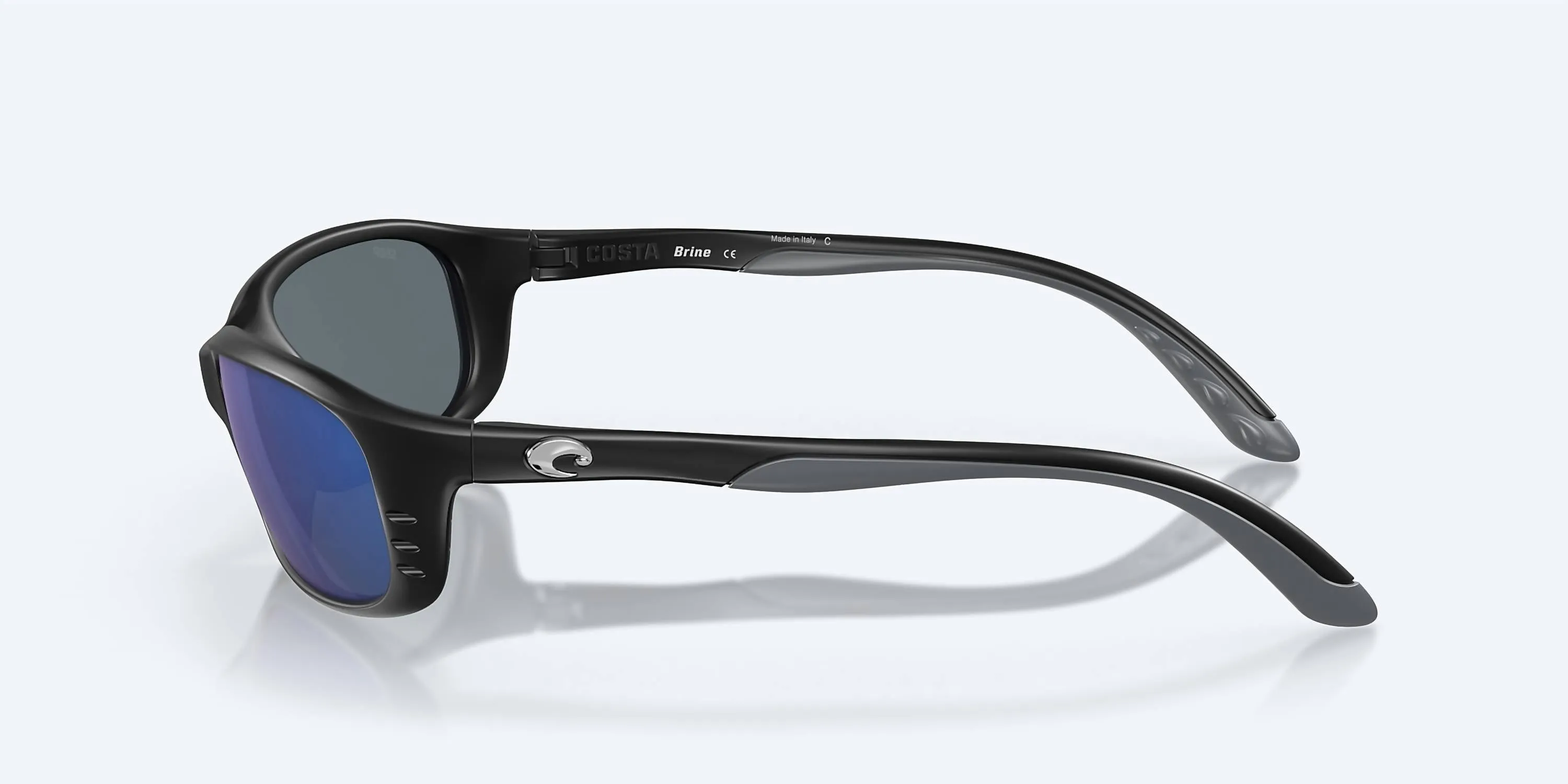 Men's Brine Sunglasses In Matte Black/blue Mirror Polarized Polycarbonate
