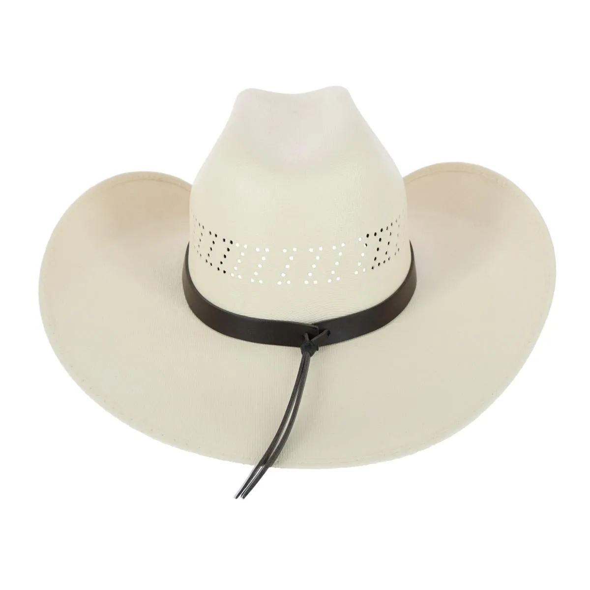 Men's Buffalo Crown Canvas Western Hat with Geometric Hatband