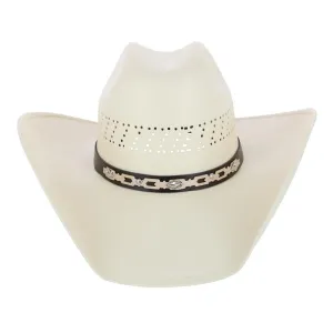 Men's Buffalo Crown Canvas Western Hat with Geometric Hatband