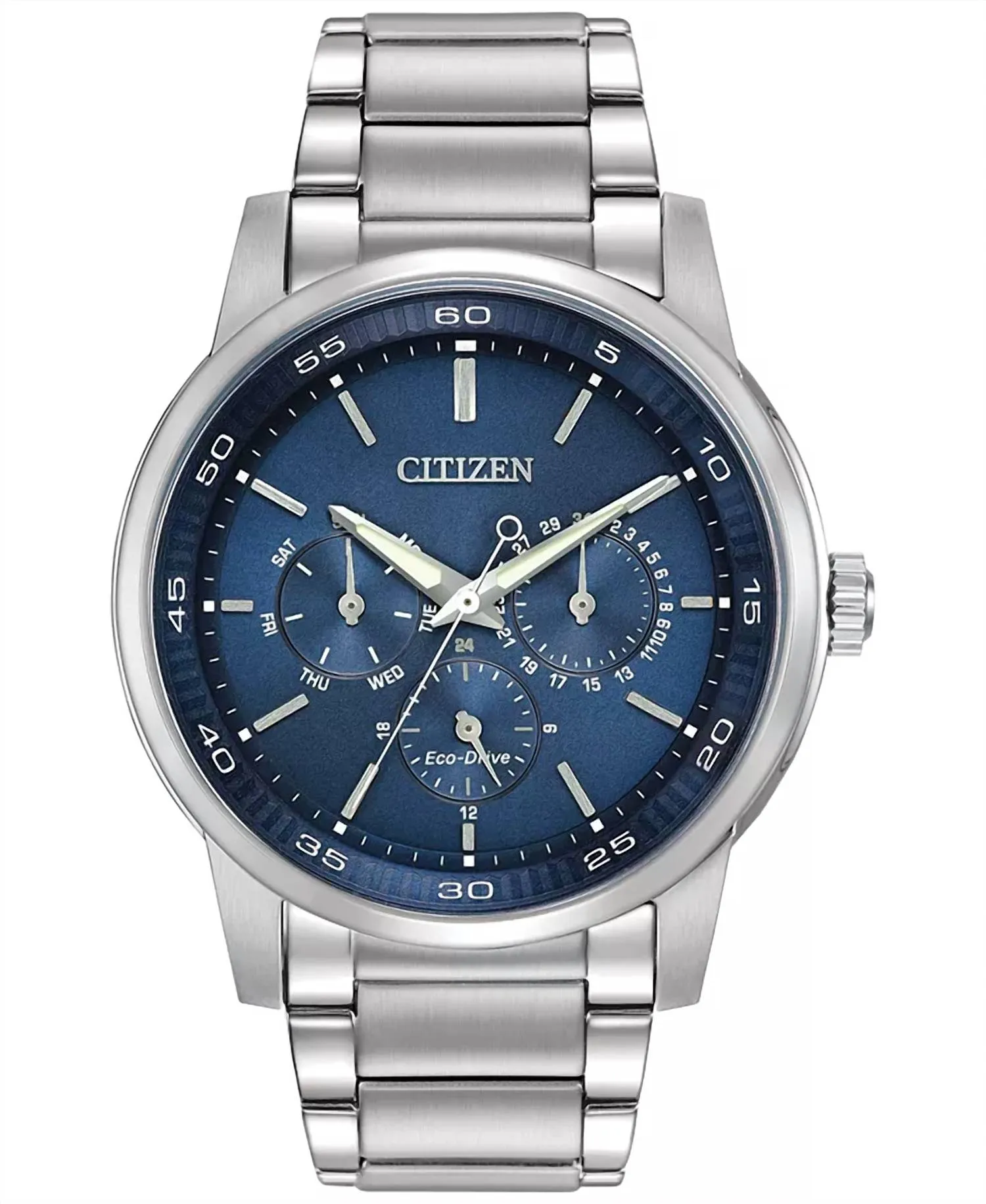 Men's Dress Eco-Drive Stainless Steel Watch In Blue