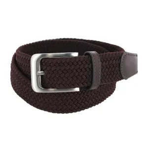 Men's Elastic Braided Stretch Belt with Silver Buckle