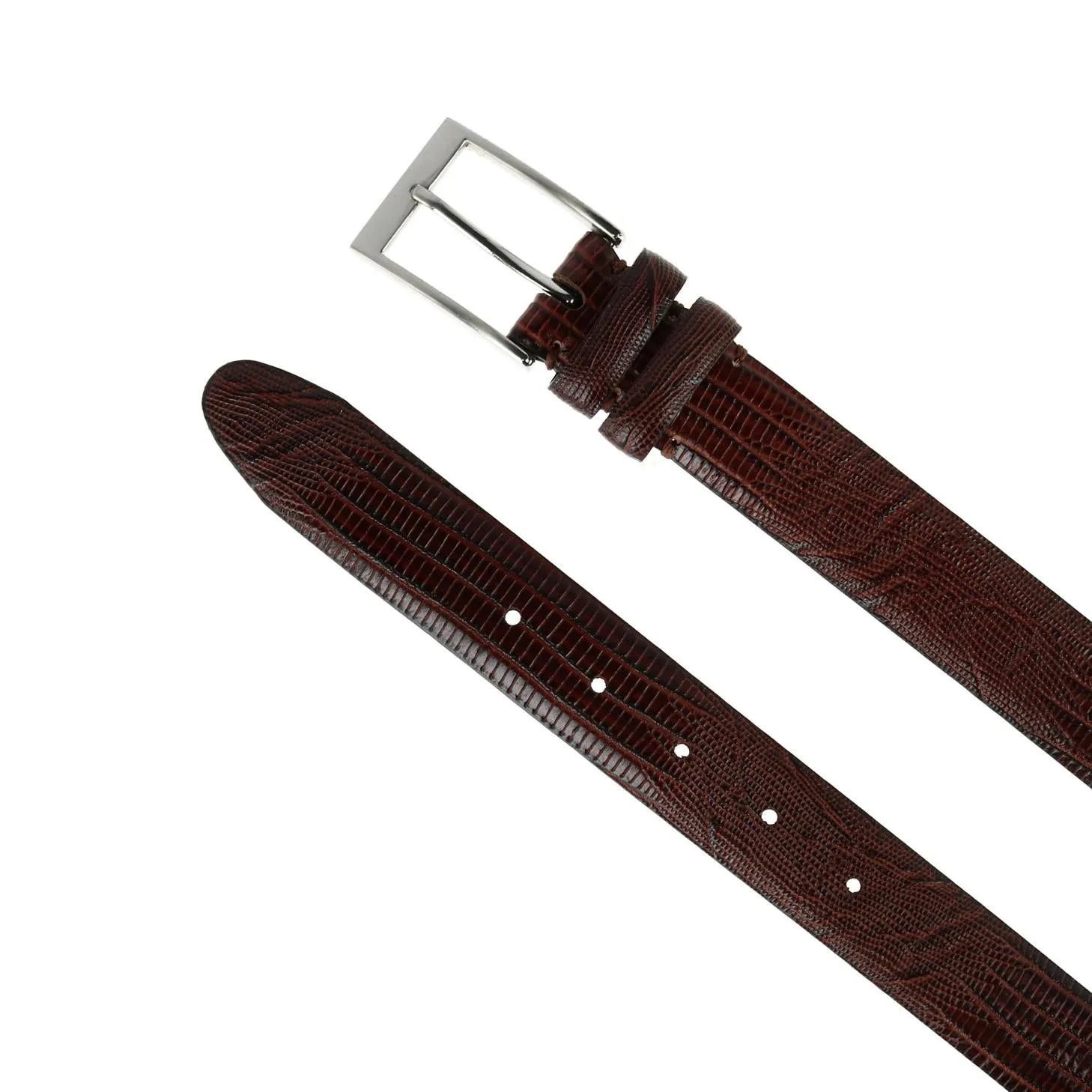 Men's Leather Embossed Lizard Print Belt