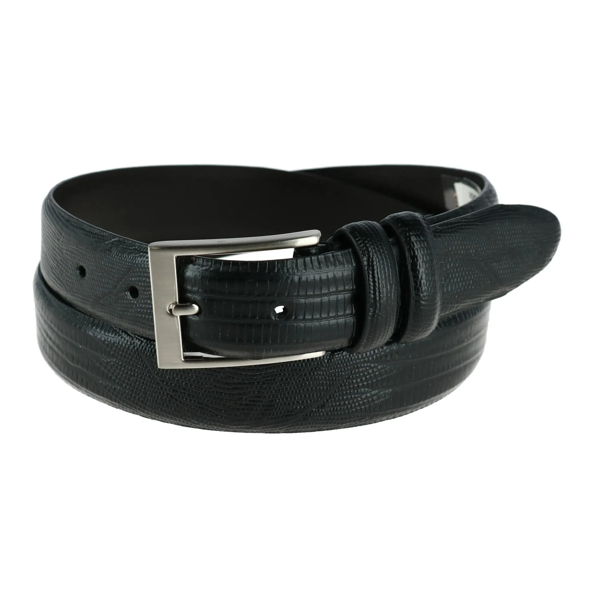 Men's Leather Embossed Lizard Print Belt