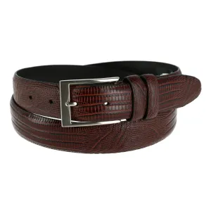 Men's Leather Embossed Lizard Print Belt