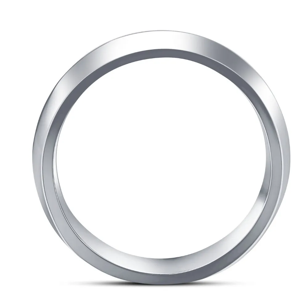 Men's Polished Tungsten 6mm Dome Comfort Fit Ring Wedding Band