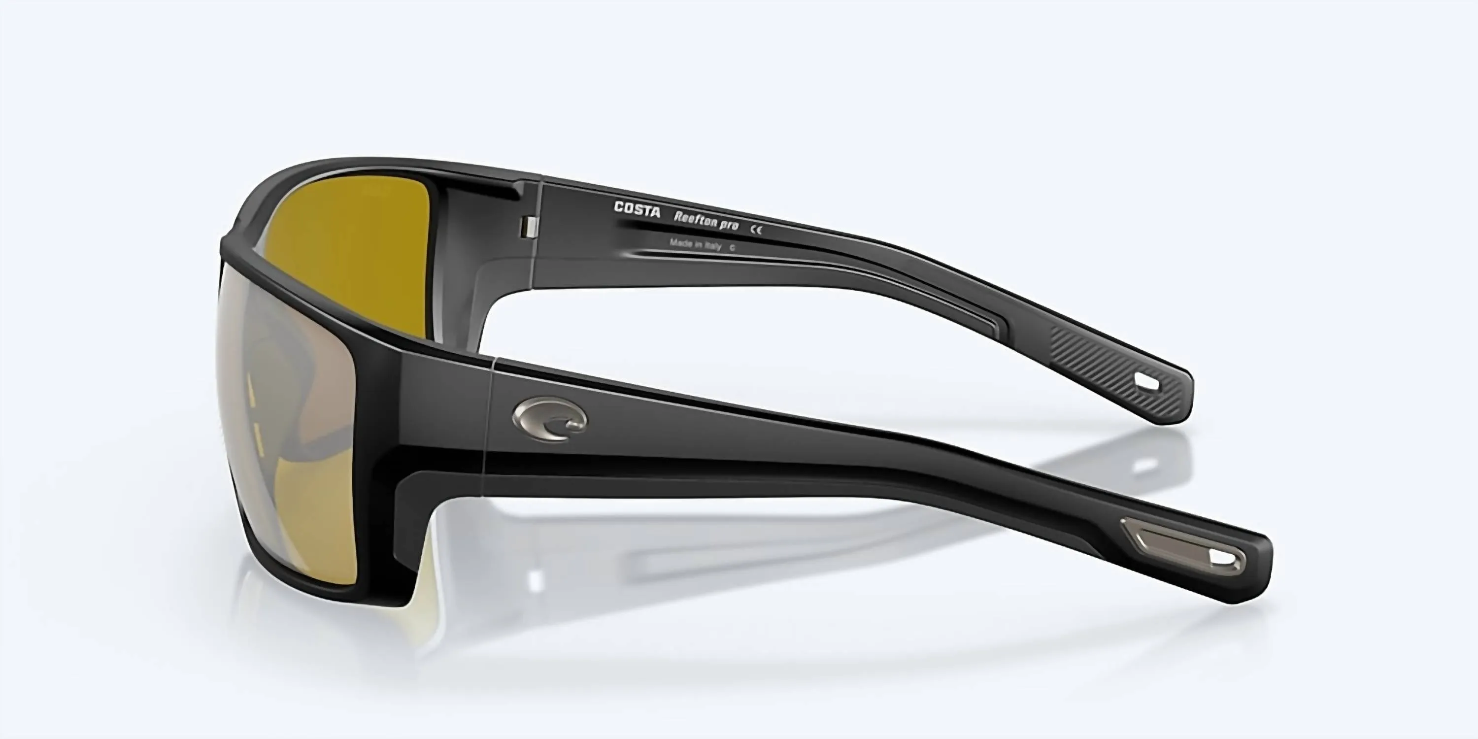 Men's Reefton Pro Sunglasses In Matte Black/sunrise Silver Mirror Polarized Glass