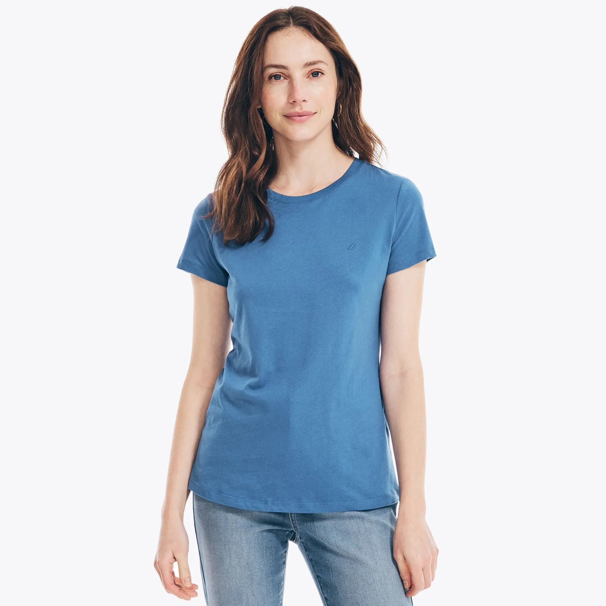 Nautica Womens Solid Crewneck T-Shirt