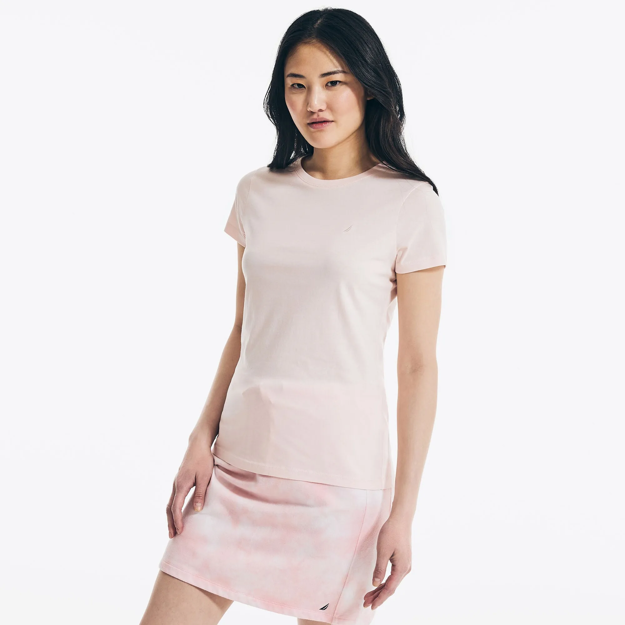 Nautica Womens Solid Crewneck T-Shirt