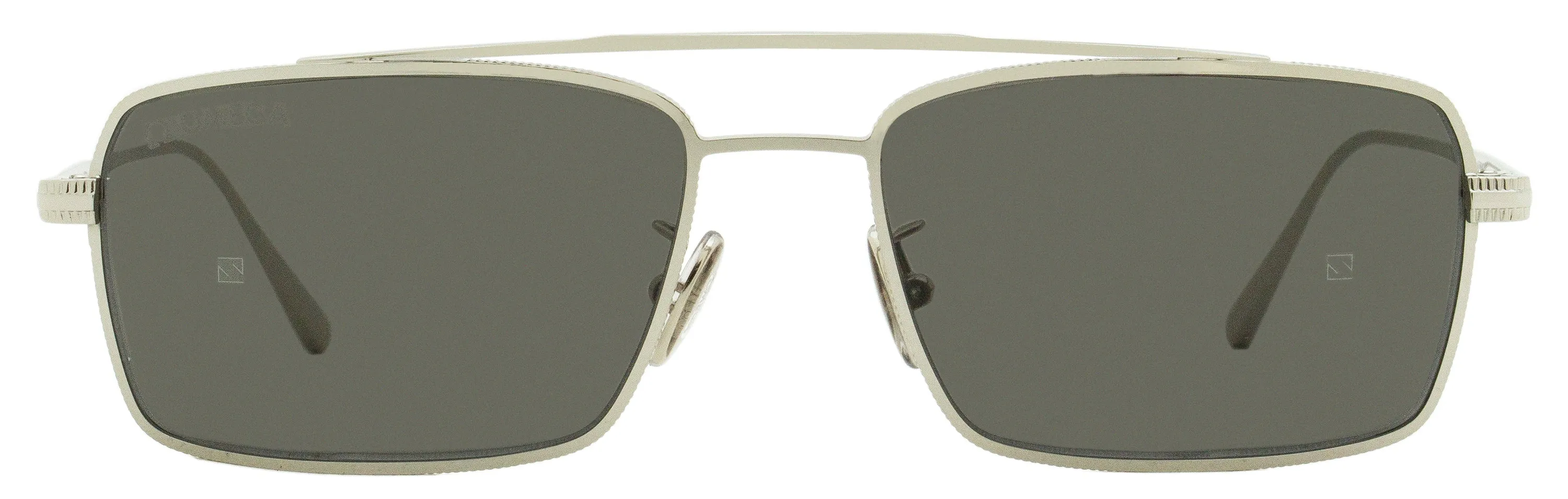 Omega Men's Rectangular Sunglasses OM0028H 16A Palladium 56mm