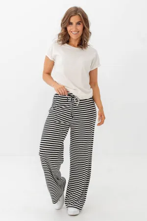 ONLY Aida Stripe Pant Black White