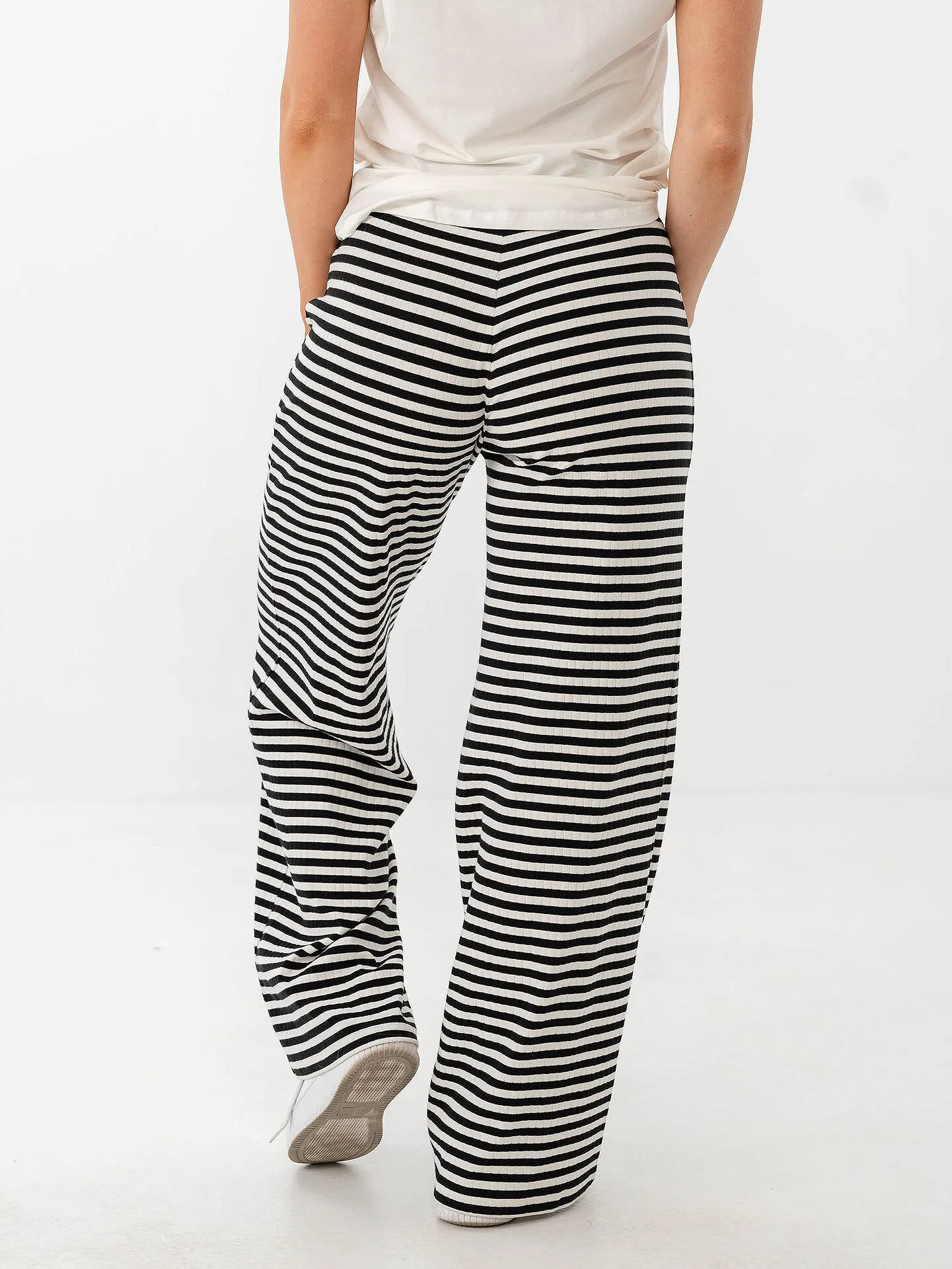 ONLY Aida Stripe Pant Black White