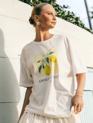 Paper Heart Amalfi Coast Oversized Lemon Vintage T-Shirt - White