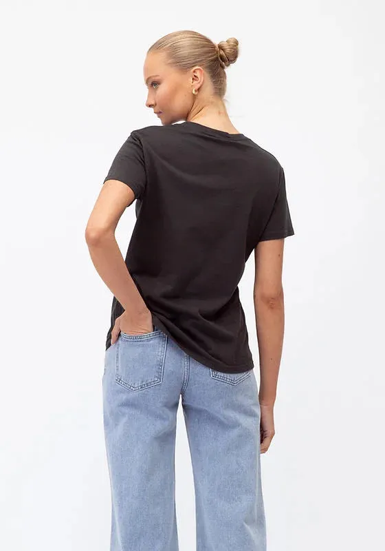 Paper Heart Vintage T'Shirt with Pocket - Charcoal