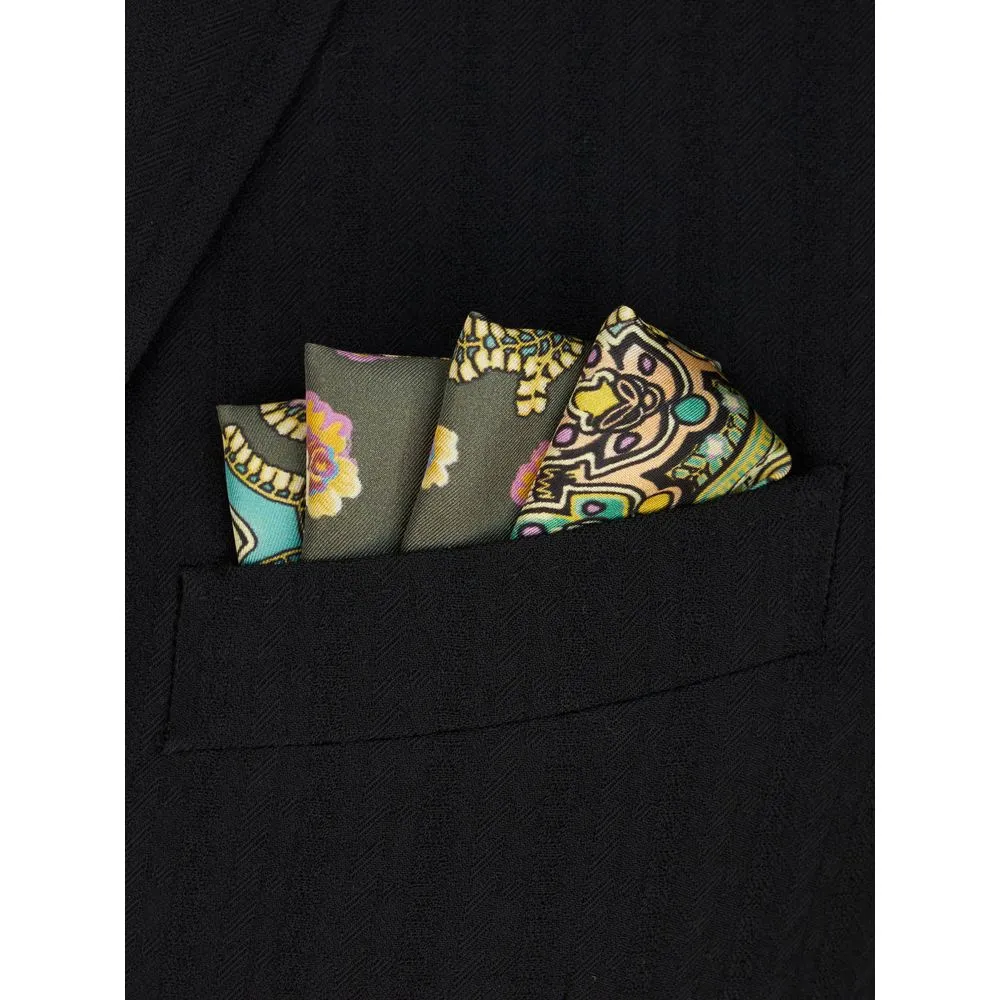 POCKET SQUARE WITH PAISLEY BORDER