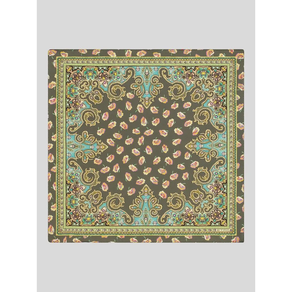 POCKET SQUARE WITH PAISLEY BORDER