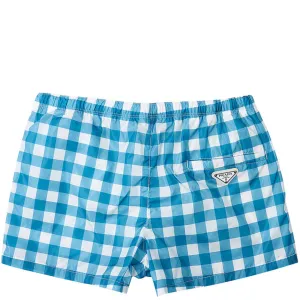 Prada Turquoise Triangle Logo Swimshorts