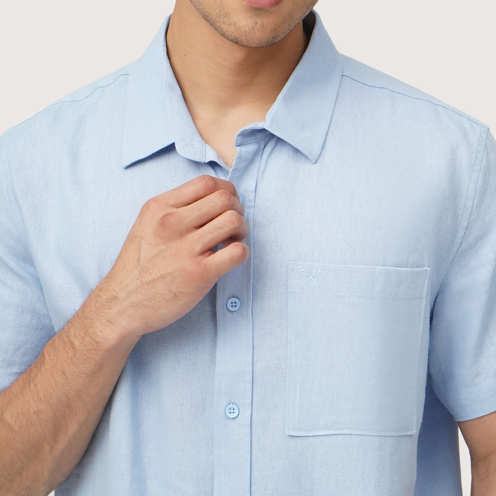 Regatta- Regular Fit Shirt In Linen Viscose With Patch Pocket