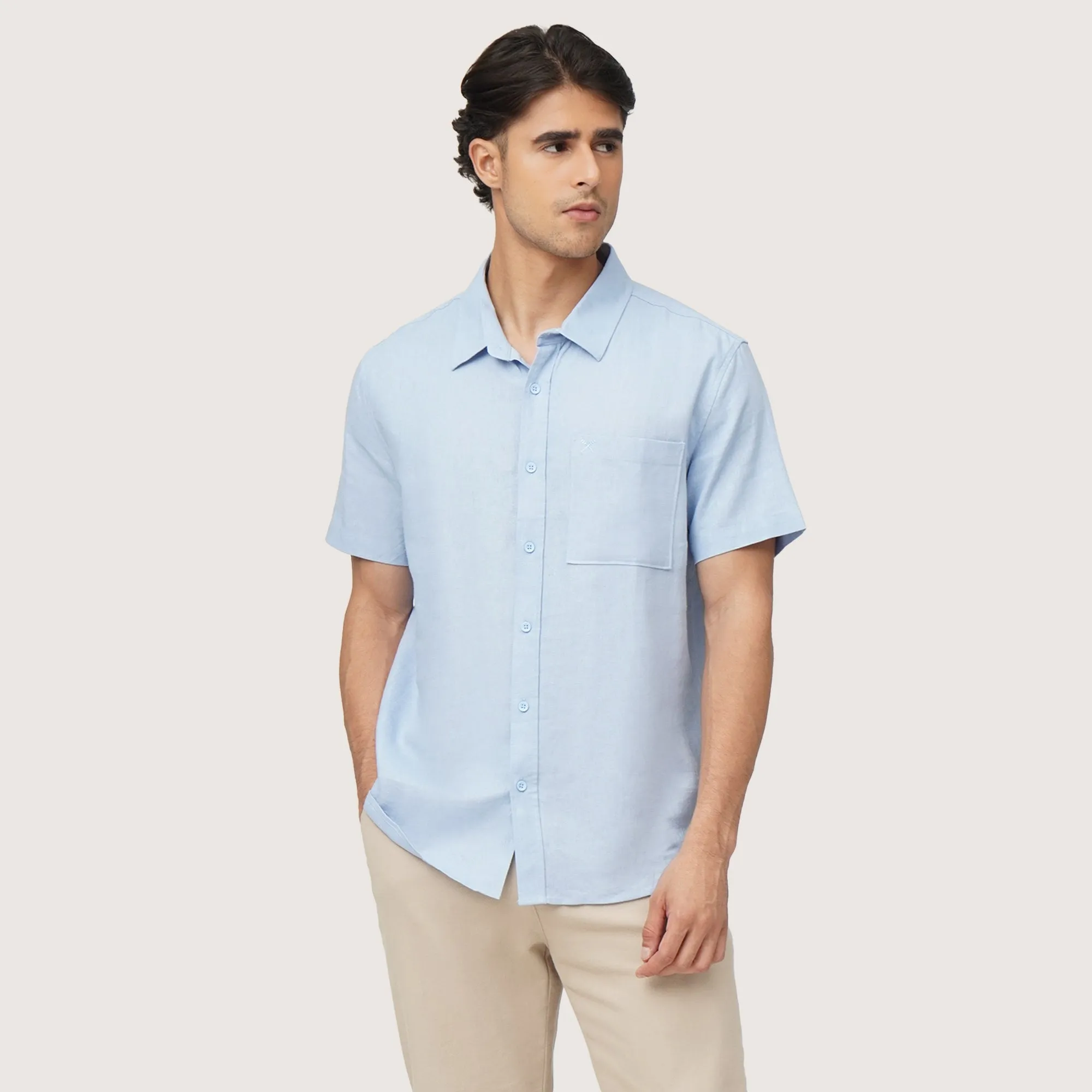 Regatta- Regular Fit Shirt In Linen Viscose With Patch Pocket