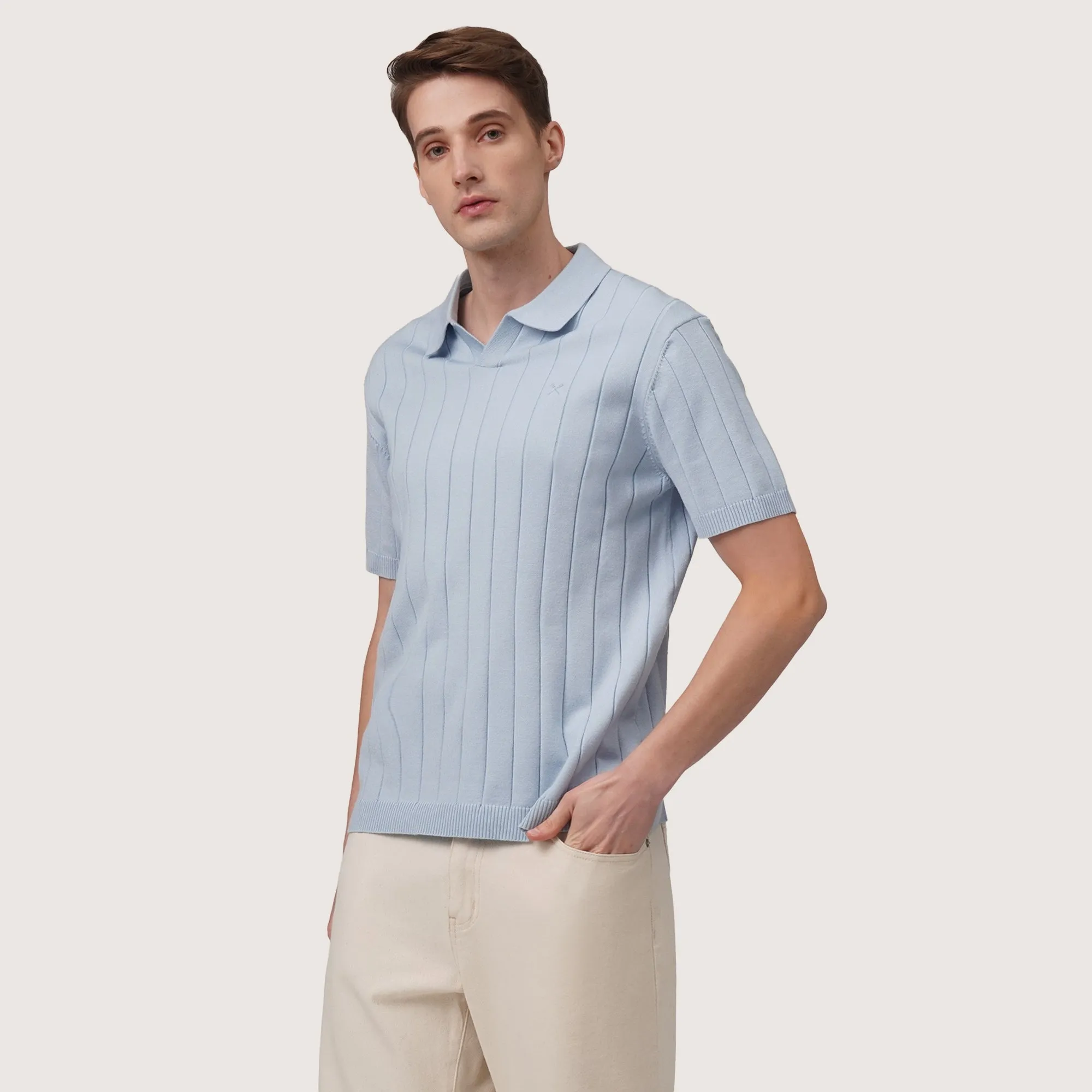 Regatta- Regular Fit V-Placket Polo Shirt In Knitted Fabric