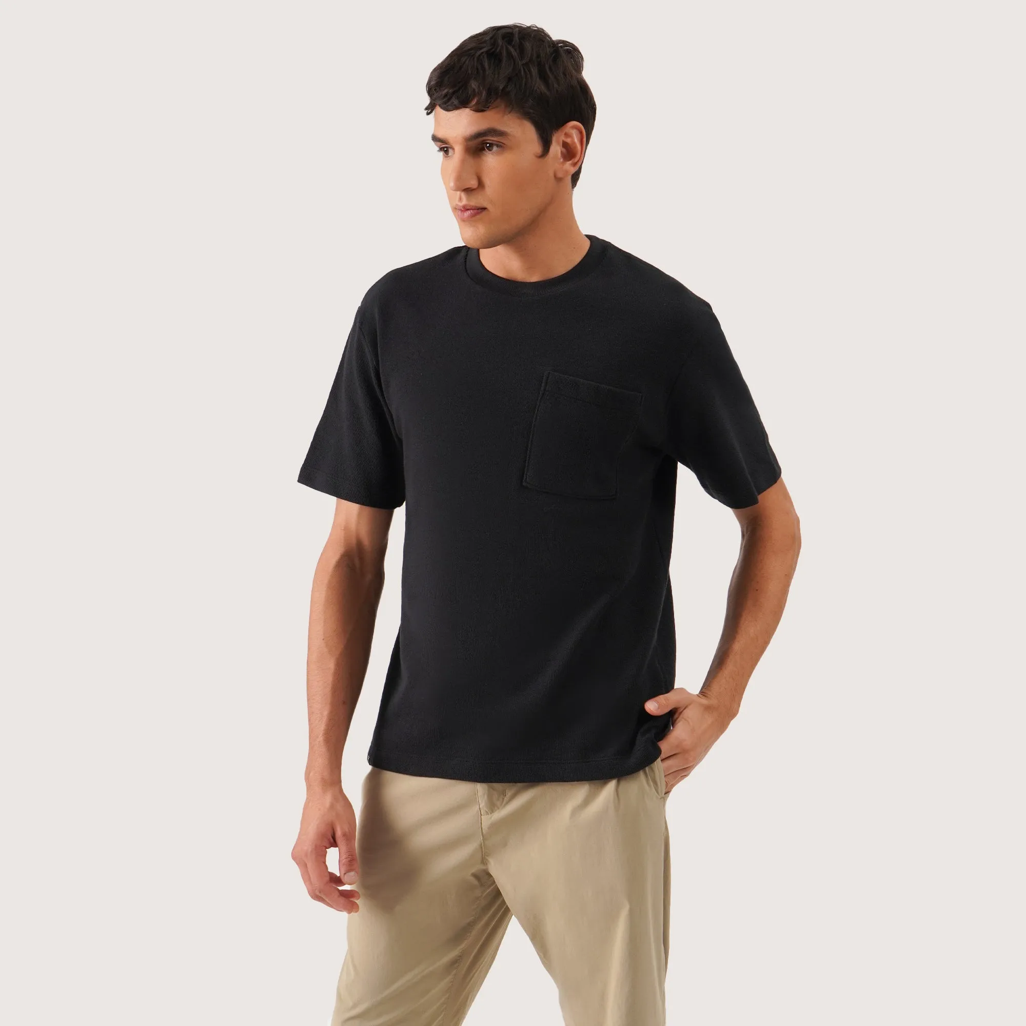 Regatta- Relaxed Fit T-Shirt In Textured Knit With Front Pocket