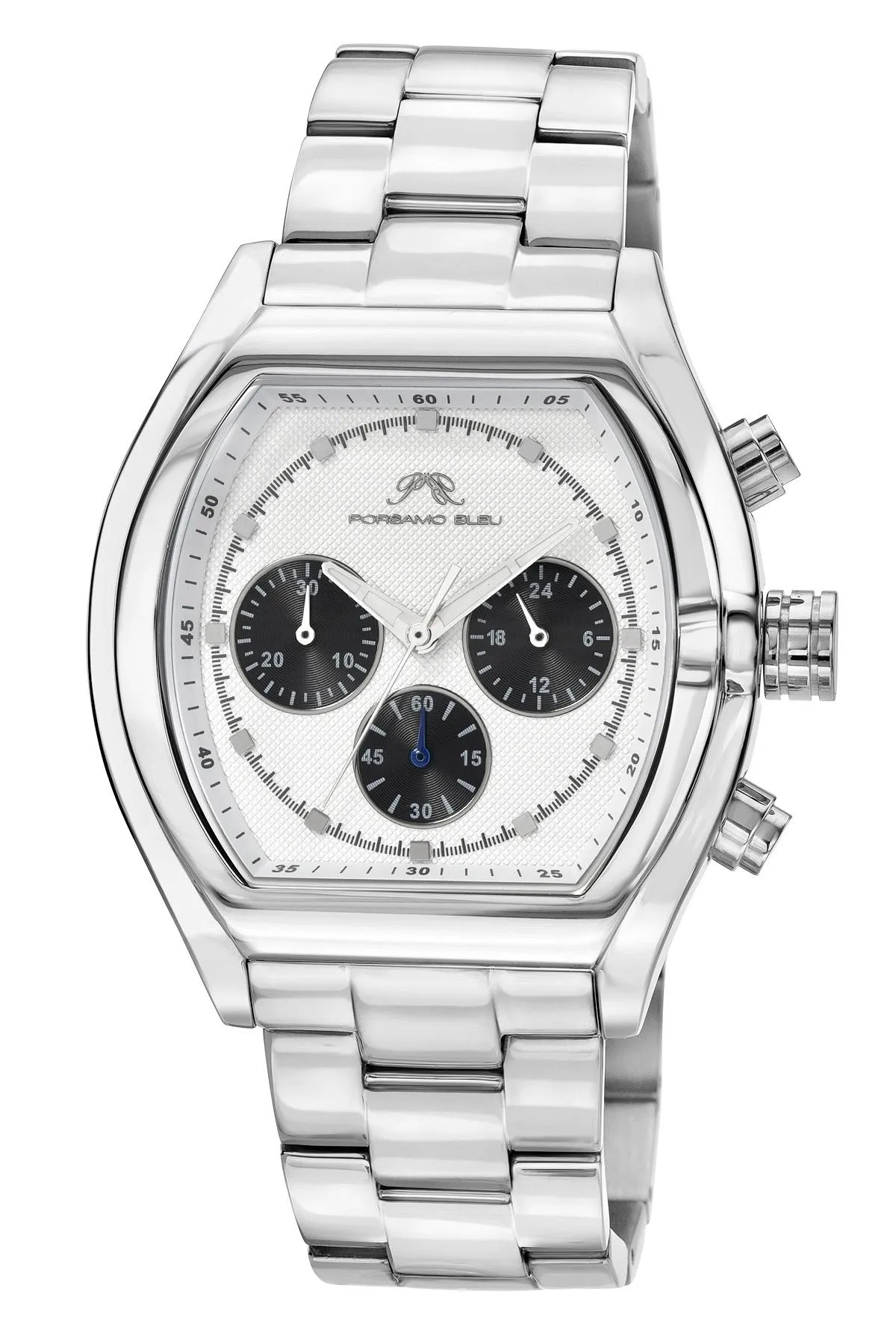 Roman Stainless Steel Silver Tone & White Men's Watch 1291BROS
