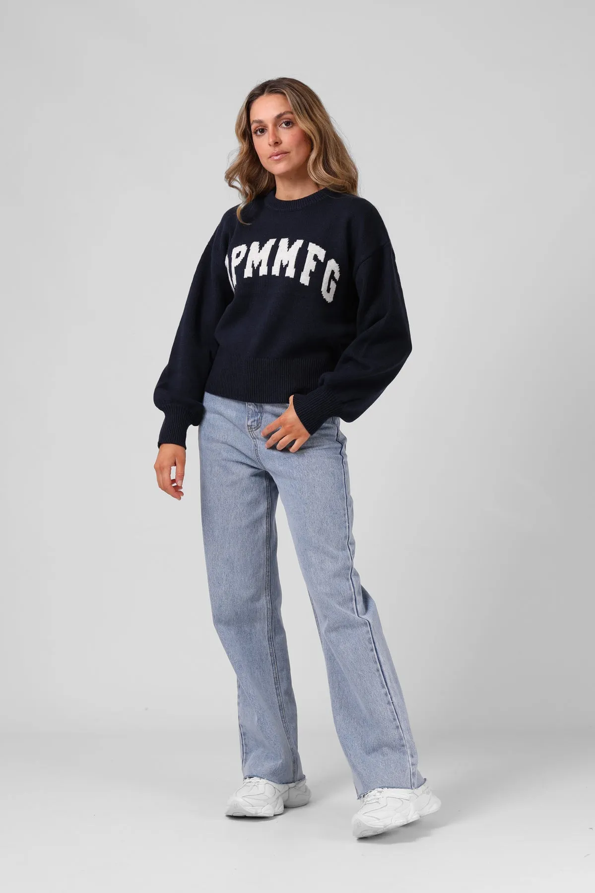 RPM Ayla Varsity Knit Navy